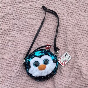 Ty Sequin Penguin Crossbody Bag - Teal, Black, White & Orange